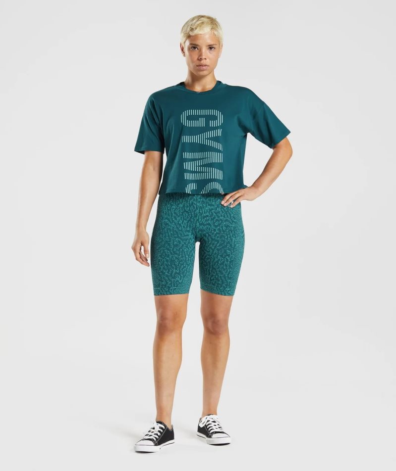 Women's Gymshark 315 Midi T-Shirts Turquoise | NZ 2DQAUE